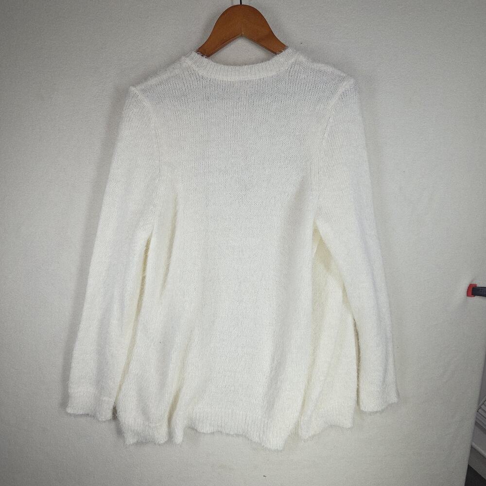 Vtg Fresh Cardigan White Womens XL Kimono Woven Lagenlook Cottagecore NWT - Picture 2 of 10